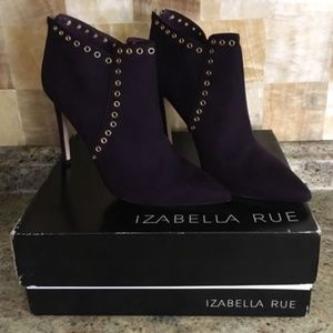 Izabella Rue Plum Stilettos Ankle Boots Booties